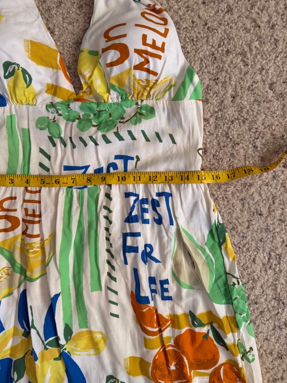 Stitch Fusion Rayon halter Lemon Print Maxi Dress size XL NWT - Picture 8 of 12